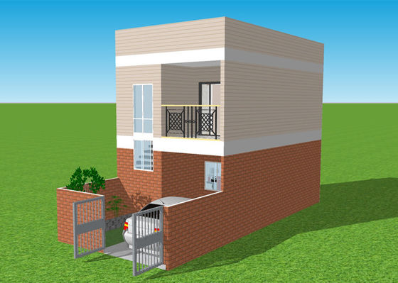 Apartamento frente e verso galvanizado da casa de campo da casa de aço do peso leve da casa pré-fabricada