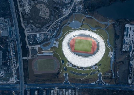 Q235B / Aço estrutural da casa pré-fabricada da construção do estádio da construção de aço de Q355B