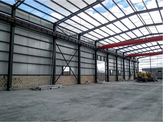 Das construções pré-fabricadas do armazém do metal da grade grande período ISO9001