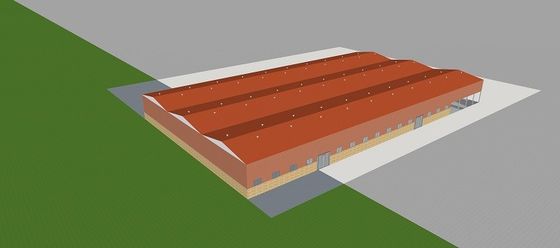 Q355B pré-fabricou a oficina clara da vertente da construção de aço da grade da casa de armação de aço
