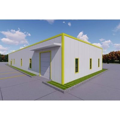O período largo H irradia a casa pré-fabricada do armazém da construção de aço torna com painel de sanduíche