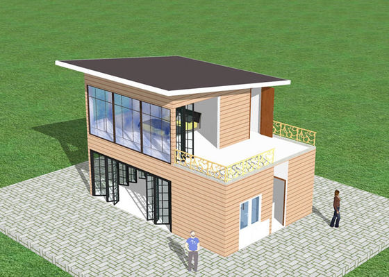 Da casa de campo de aço de pouco peso da luz da construção de aço Q235 da casa pré-fabricada apartamento frente e verso