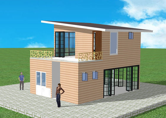 Da casa de campo de aço de pouco peso da luz da construção de aço Q235 da casa pré-fabricada apartamento frente e verso