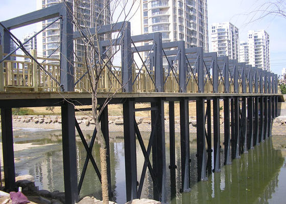 Q235B pré-fabricou a construção Sightseeing da plataforma de ponte da construção de aço