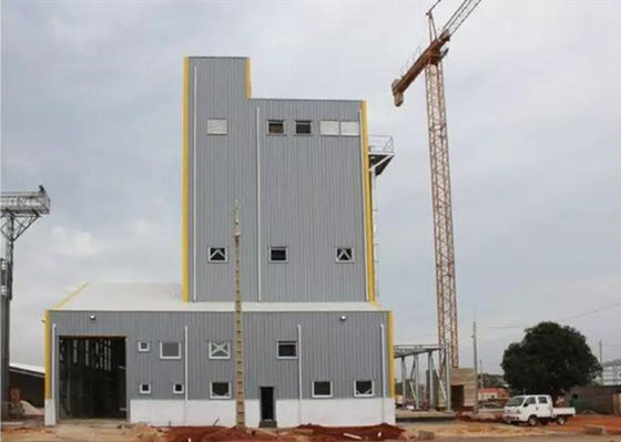 Casa pré-fabricada galvanizada GB industrial da armação de aço da oficina da construção de aço