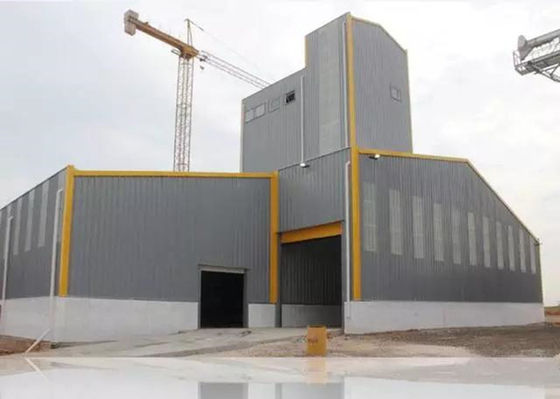 Casa pré-fabricada galvanizada GB industrial da armação de aço da oficina da construção de aço