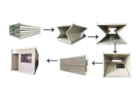 A casa dobrável galvanizada do recipiente pré-fabricou a casa modular de aço
