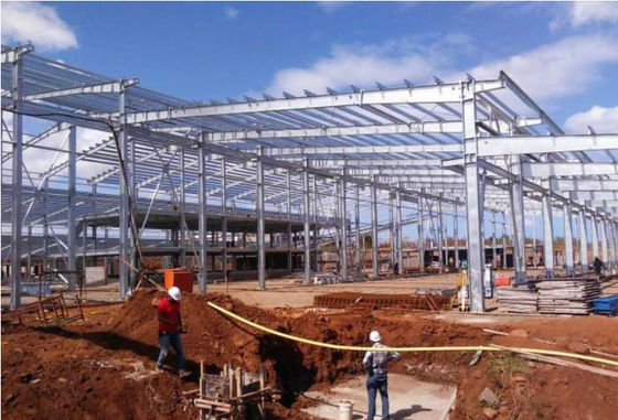 Armazém portal galvanizado da construção de aço com tamanho customizável