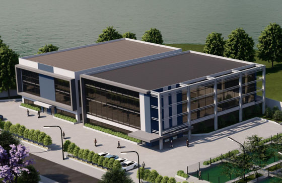 Prédios de escritórios comerciais pré-fabricados resistentes do metal Windproof