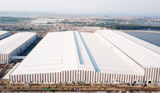 Estrutura de aço moderna de peso leve Fábrica de processamento de água utilizada para oficina