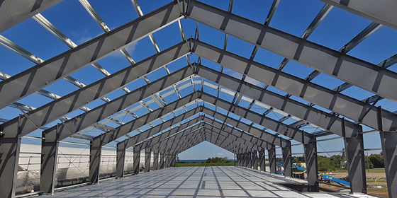 Armazém pré-fabricado de aço laminado a alta temperatura/soldado da seção de H com o guindaste 3-20T