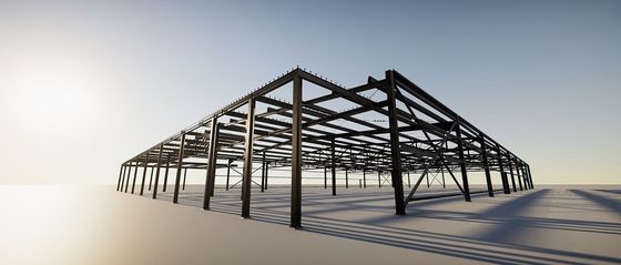Armazém da construção de aço da inclinação/telhado liso com painel de sanduíche/parede chapa de aço