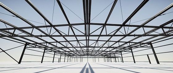 Armazém da construção de aço da inclinação/telhado liso com painel de sanduíche/parede chapa de aço