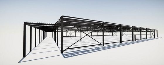 Armazém da construção de aço da inclinação/telhado liso com painel de sanduíche/parede chapa de aço