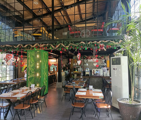 Edifícios pré-fabricados comerciais personalizados utilizados para restaurantes com estrutura de aço leve