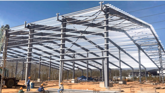 Q355 soldou a oficina da construção de aço da seção de H com conduto pluvial de UPVC