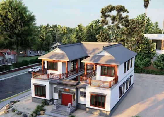 A casa de pouco peso pré-fabricada da construção de aço galvanizou a casa de campo de aço clara