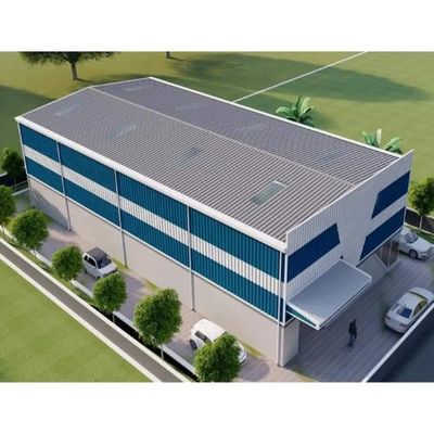 Oficina da armação de aço que constrói a construção estrutural do armazém