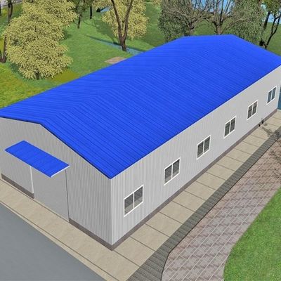 Construção de oficina de estrutura de aço pré-fabricada de viga H de grande extensão soldada