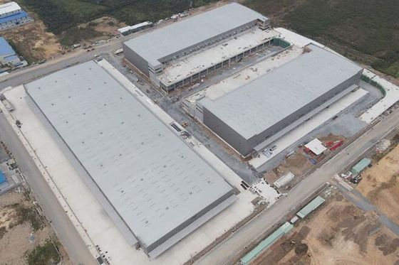 Estrutura de Portal Estrutura de Aço Oficina de Instalações de Processamento com Portas Enroladas/Deslizantes