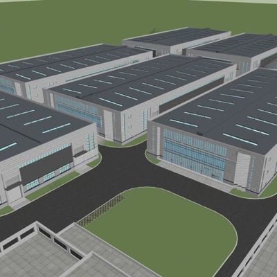 Armazém de construção de aço personalizado com processo de perfuração e armazenamento eficiente