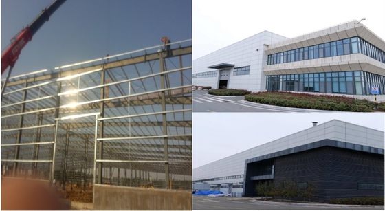 Edifício de aço galvanizado de escritório pré-fabricado com telhado inclinado e fundação de concreto