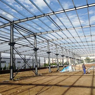 Edifício de estrutura de aço de grande comprimento facilmente montado Armazém de metal pré-fabricado