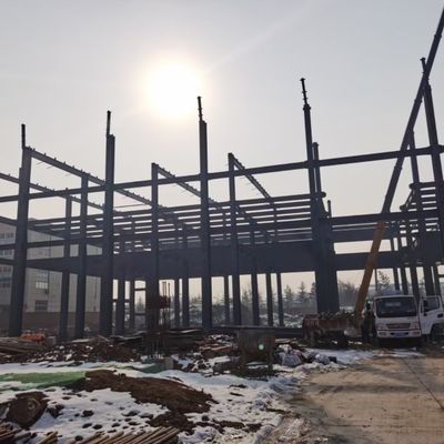 Oficina de construção de estruturas de aço leve de grande comprimento com vigas de guindaste