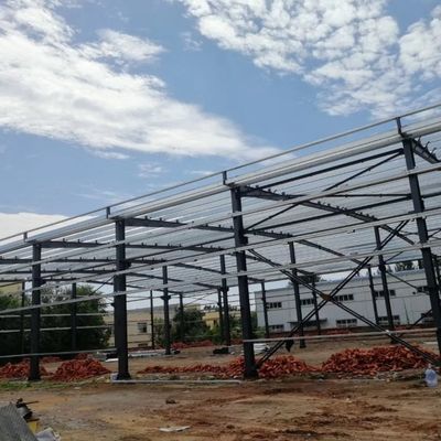 Oficina de estruturas de aço pré-fabricadas de grande comprimento para indústria / fábrica