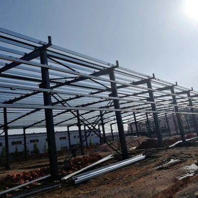 Oficina de estruturas de aço pré-fabricadas de grande comprimento para indústria / fábrica