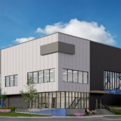 Edifício comercial de aço pré-fabricado personalizado com piso e fundação de concreto