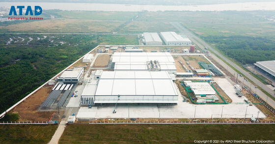 Oficina de processamento de estrutura de aço leve de grande vão com vigas de ponte rolante