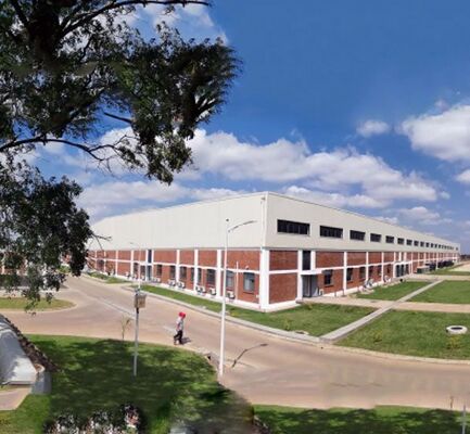 Q355/ Q235 Oficina de estruturas de aço com serviço de processamento de descolagem